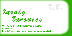 karoly banovics business card